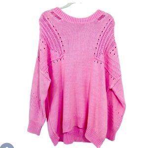 WILDFOX Corone chunky/oversized SWEATER IN Seashell PINK. size MEDIUM. 💕